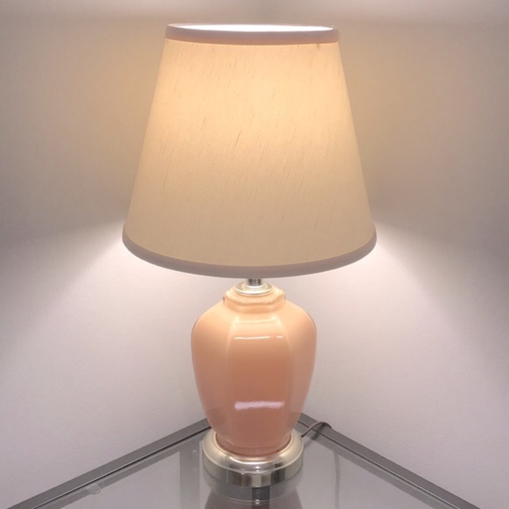 Vintage Milk Glass Lamp with Gold Accents